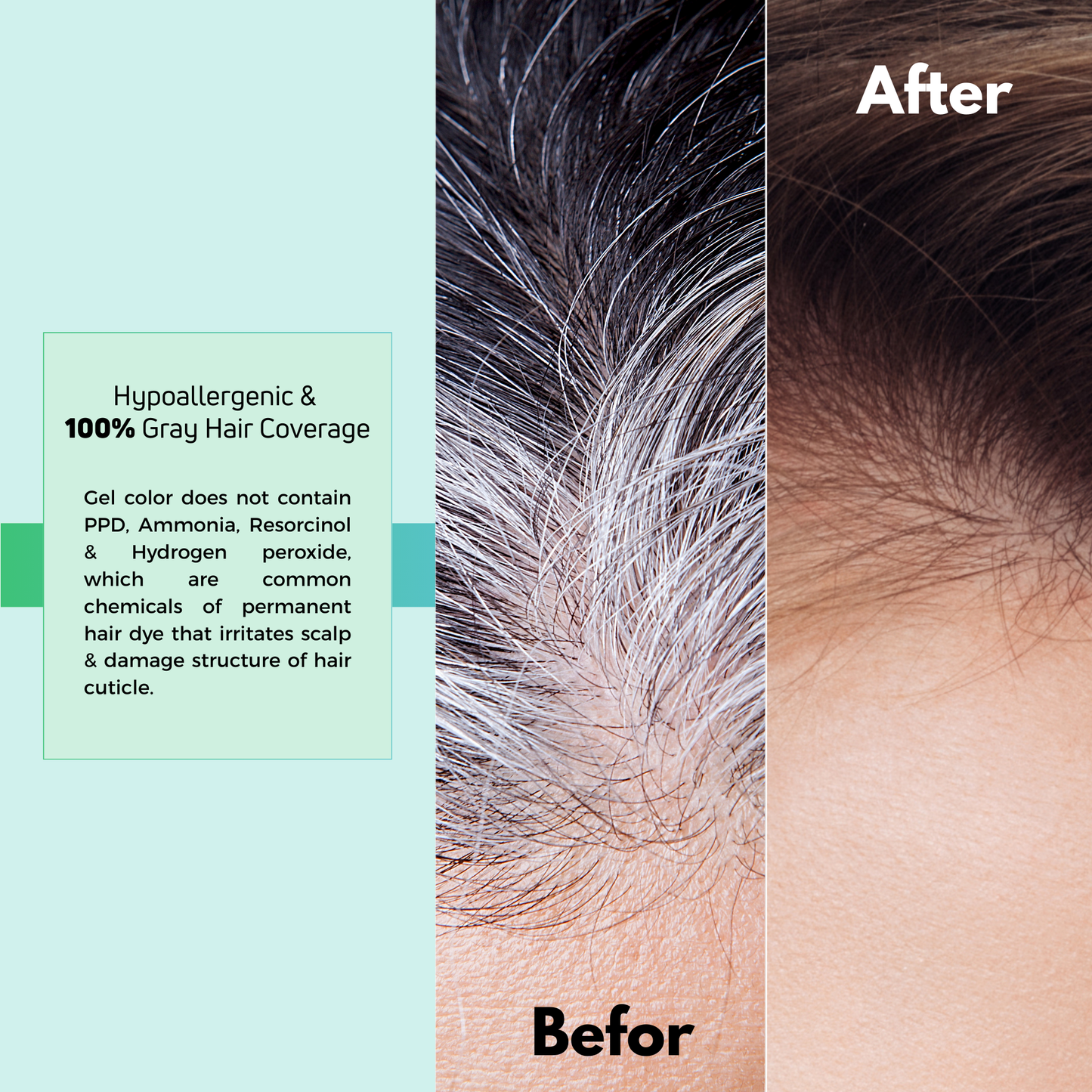 Vegetal Safe & Organic Hair Gel Color - Dark Brown