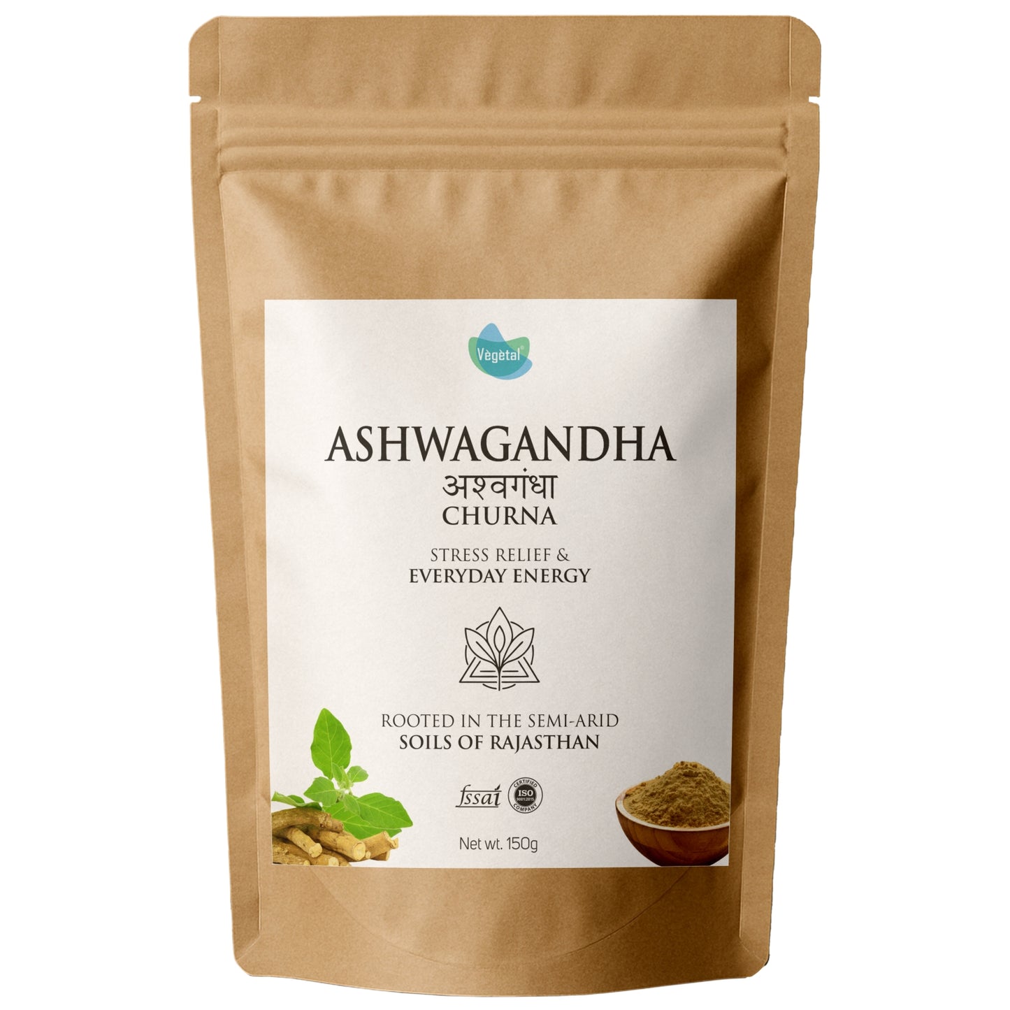 Vegetal Ashwagandha Churna | 150g | 100% Organic | Stress Relief, Strength & Stamina, Better Sleep & Hormonal Balance | No Preservatives or Artificial Colors | From Rajasthan’s Semi-Arid Soils