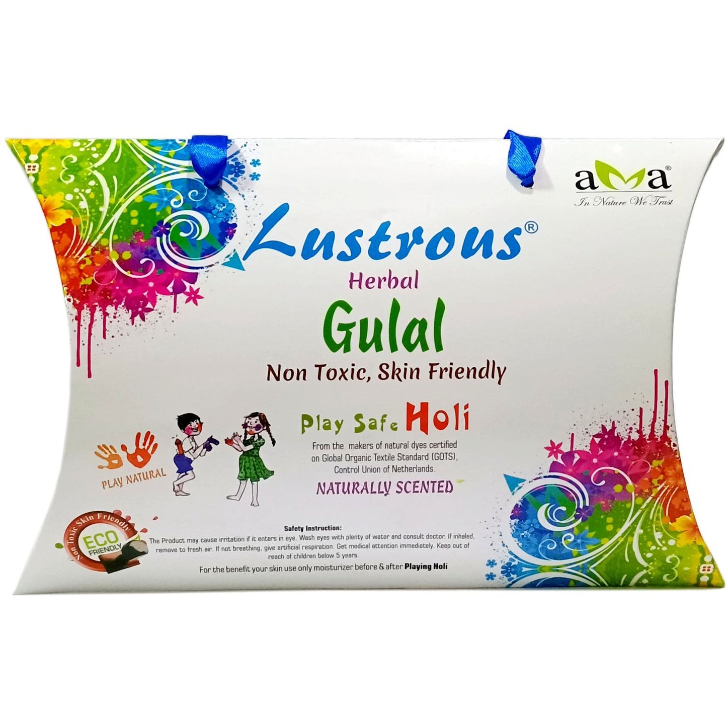 Vegetal Lustrous Natural Holi Colours Herbal Gulal (Red, Pink, Green, Yellow, Blue)