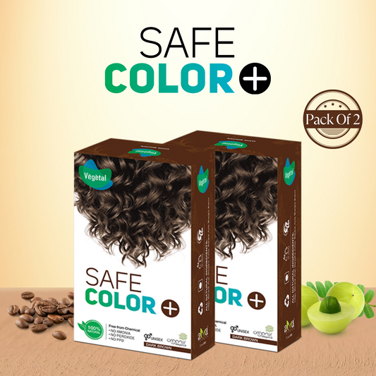 Vegetal Safe Hair Color - Dark Brown 100gm (Pack of 2)