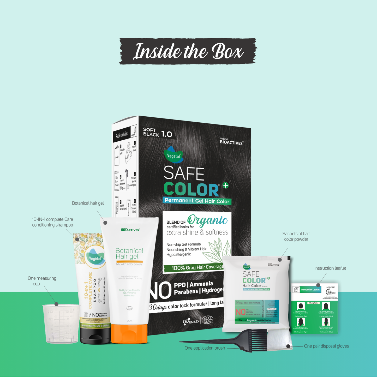 Vegetal Safe Color+ Soft Black - Permanent Gel Hair Color