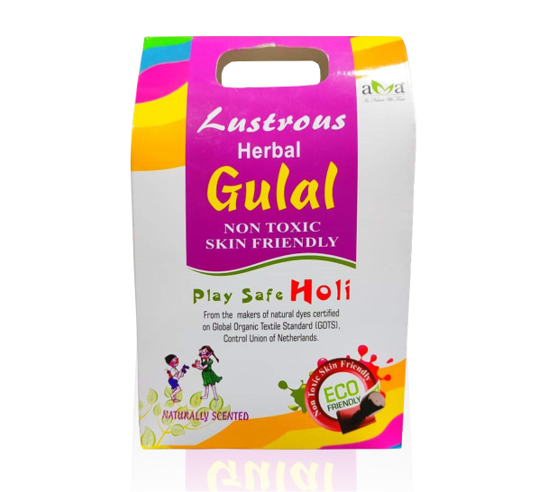 Vegetal Lustrous Natural Holi Colours Herbal Gulal 400gm (Red, Pink, Green, Yellow, Blue - Pack of 5)