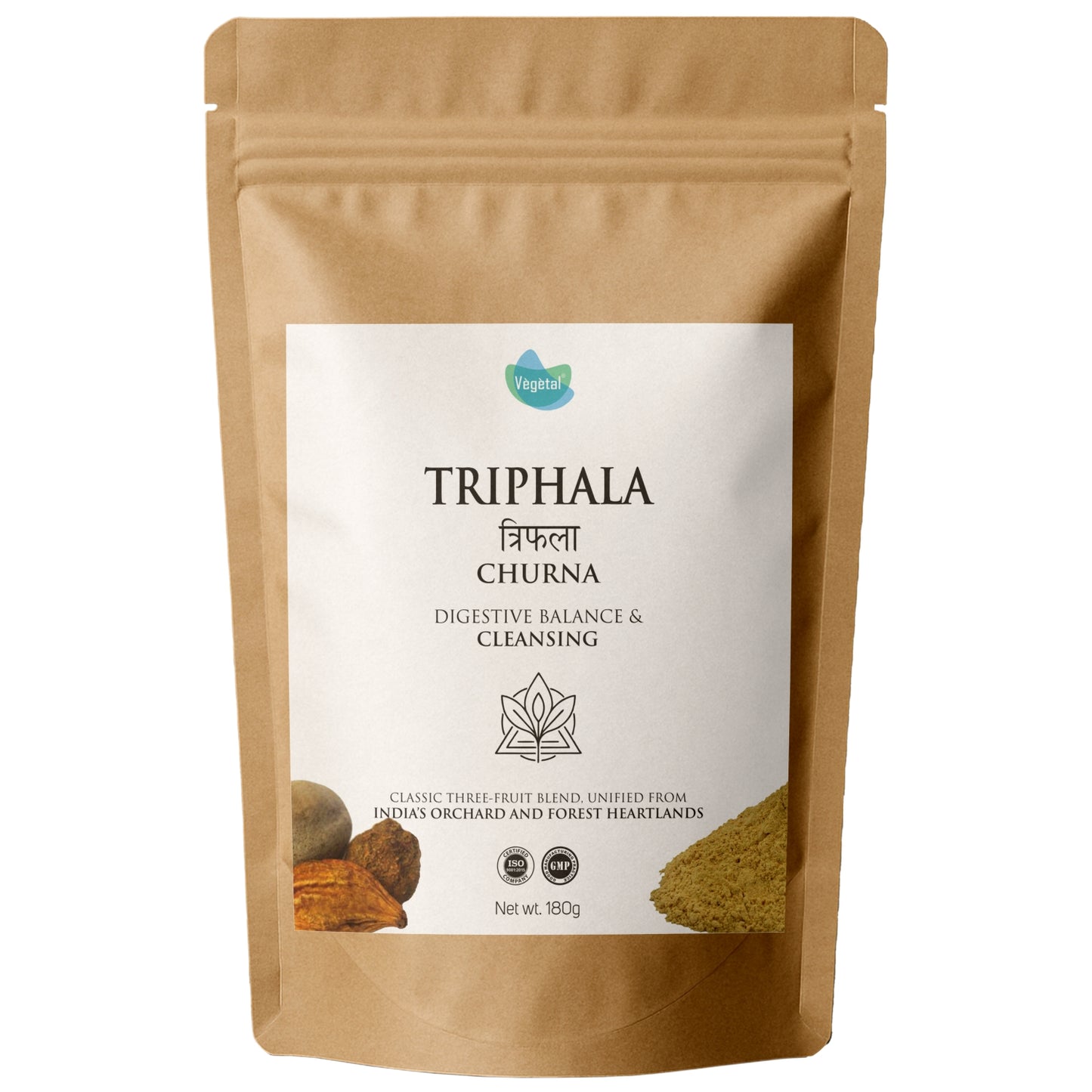 Vegetal Herbal Triphala Churna - Digestive Balance & Cleansing Powder, Ayurvedic Medicine for Gut Health & Detox Support, 180g