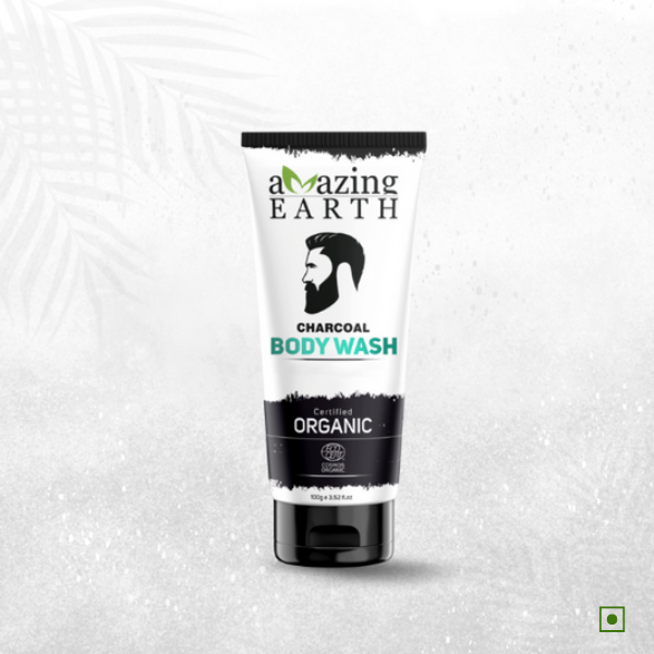 AMAzing EARTH Charcoal Body Wash for Men - Certified Organic Body Wash