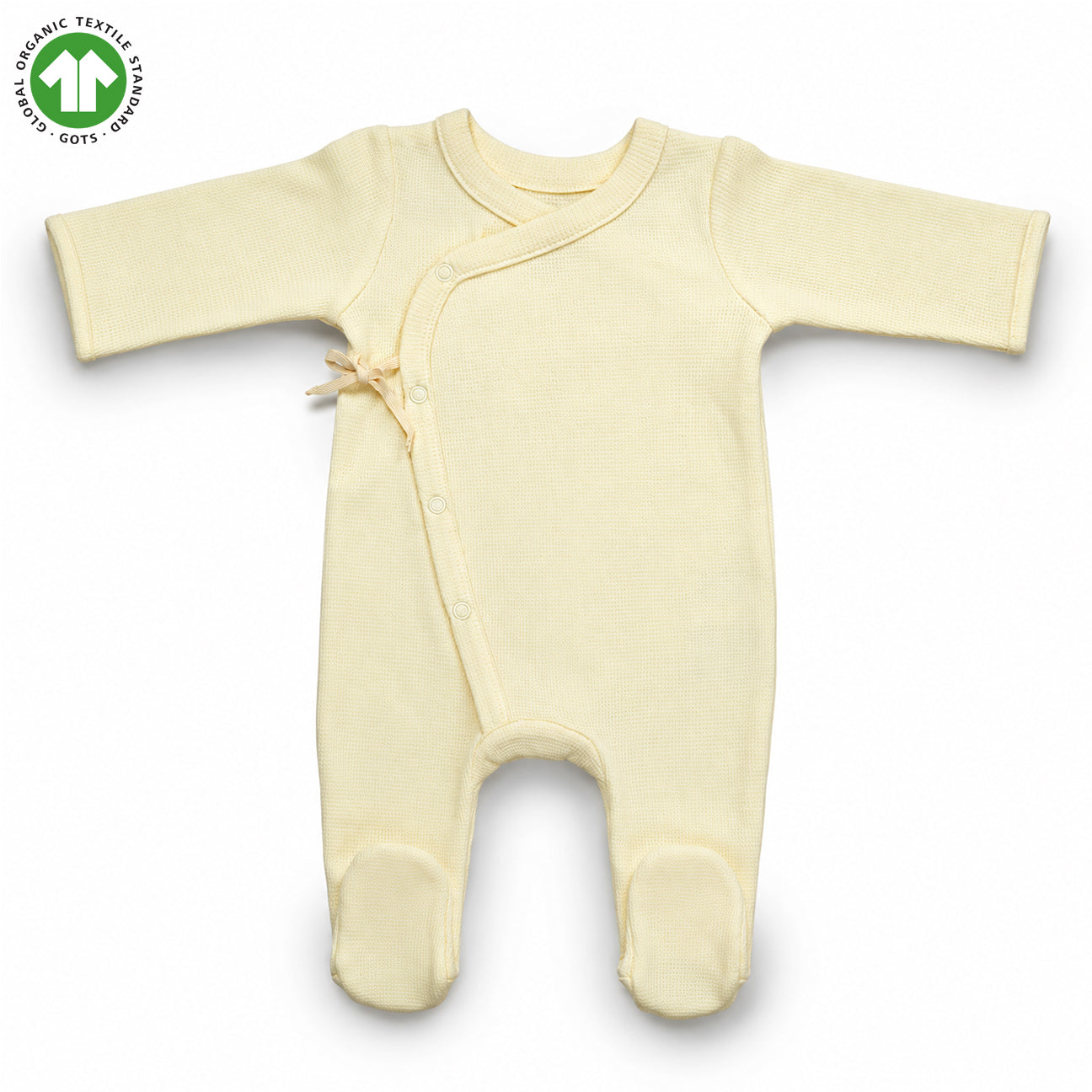 BamoKi 100% Cotton Waffle Kimono Footed Sleepsuit for babies - 240 GSM