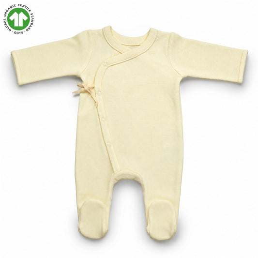 BamoKi 100% Cotton Waffle Kimono Footed Sleepsuit for babies - 240 GSM