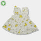 Bamoki Baby Girls Floral Frock & Bloomer 2-Piece Set - Baby's Breath, Lemon Chrome & Golden Lime Organic Cotton Gauze with Yellow Flower Print