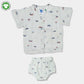 Bamoki 100% GOTS-Certified Cotton Romper (Jhabla) Style for Boys & Girls Dyed with 100% Organic Dyes with Sailing Boat Print