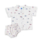 Bamoki 100% GOTS-Certified Cotton Romper (Jhabla) Style for Boys & Girls Dyed with 100% GOTS Dyes with Sailing Boat Print