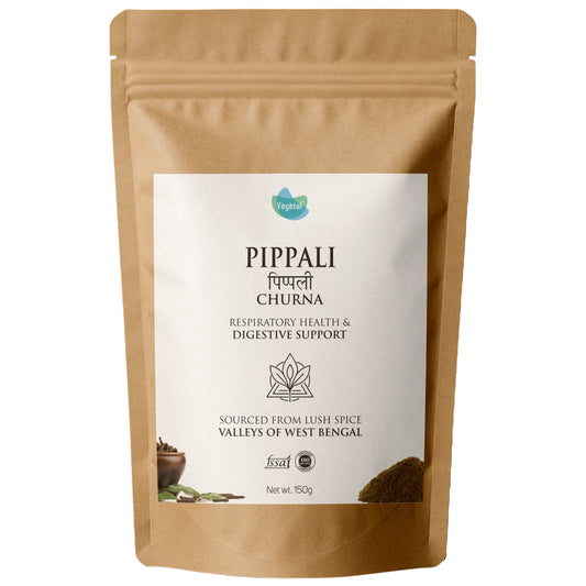 Vegetal Pippali Churna - Pure Pippali Powder for Respiratory & Digestive Health, Metabolism & Absorption Booster, 150g