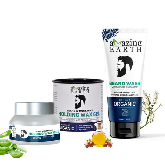 Sleek & Styled Beard Combo (Beard Holding Wax Gel + Beard Wash)