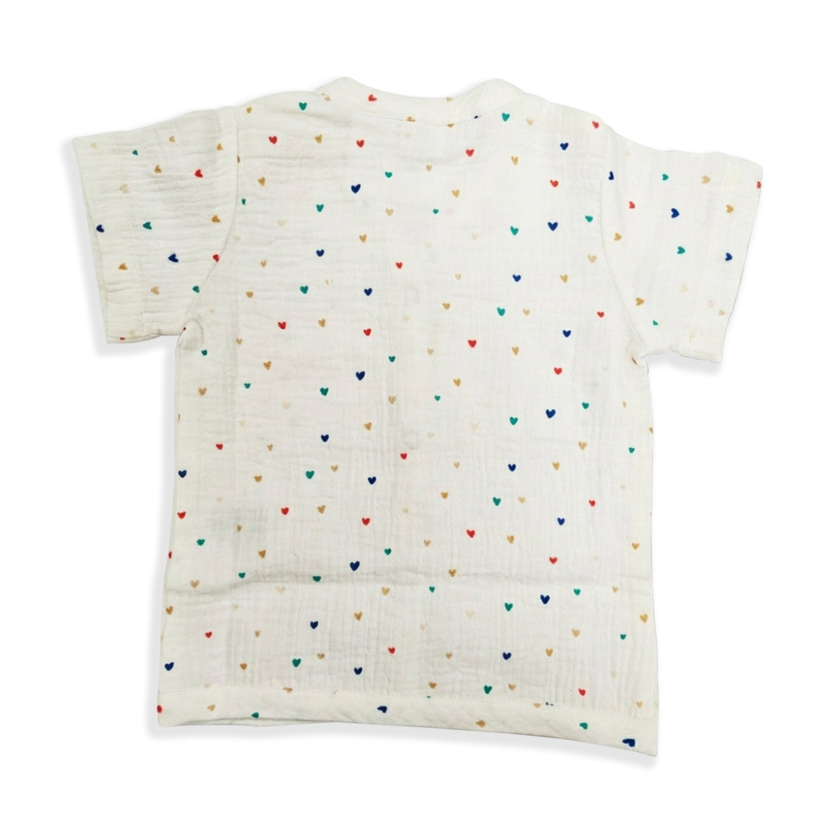 Bamoki 100% GOTS-Certified Cotton Romper (Jhabla) Style for Boys & Girls Dyed with 100% GOTS Dyes with Heart Print