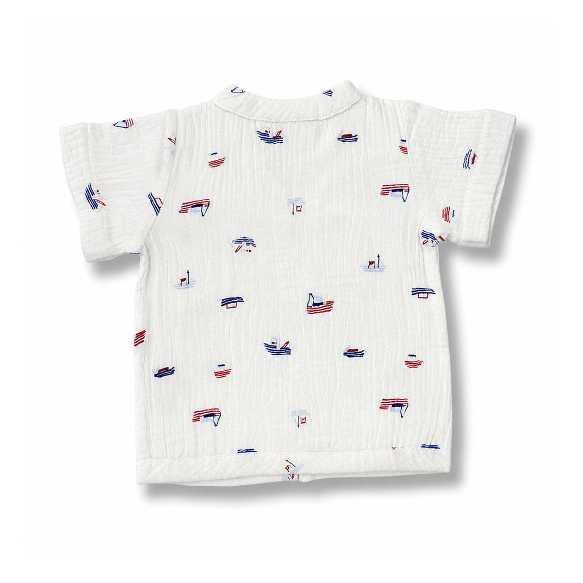 Bamoki 100% GOTS-Certified Cotton Romper (Jhabla) Style for Boys & Girls Dyed with 100% GOTS Dyes with Sailing Boat Print