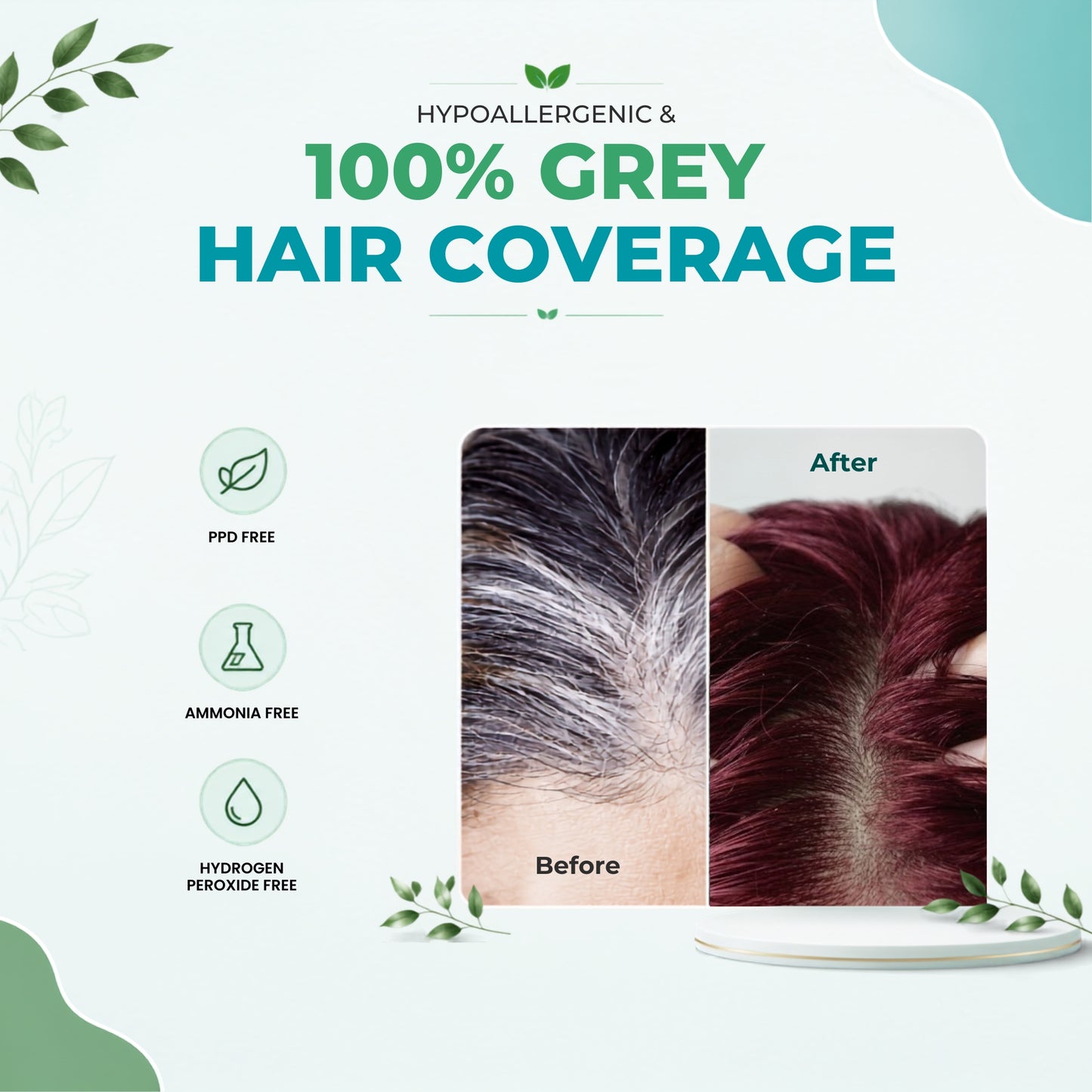 Safe Color Burgundy for Hair Dye - Chemical Free Hair Color
