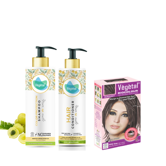 Complete Hair Care in One Combo - Bio Colour Burgundy(50gms) +Color Protection Shampoo(200ml) + Hair Conditioner(200gms)