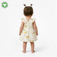 Bamoki Baby Girls Floral Frock & Bloomer 2-Piece Set - Baby's Breath, Lemon Chrome & Golden Lime Organic Cotton Gauze with Yellow Flower Print