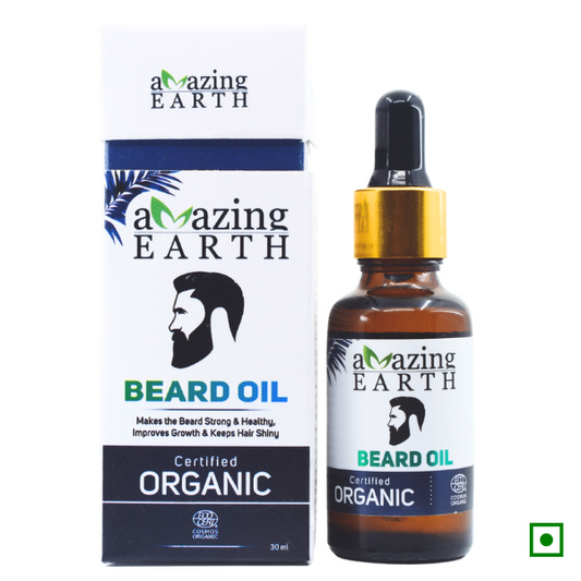 AMAzing EARTH Beard Oil – Best Beard Growth Oil for Men - Certified Organic