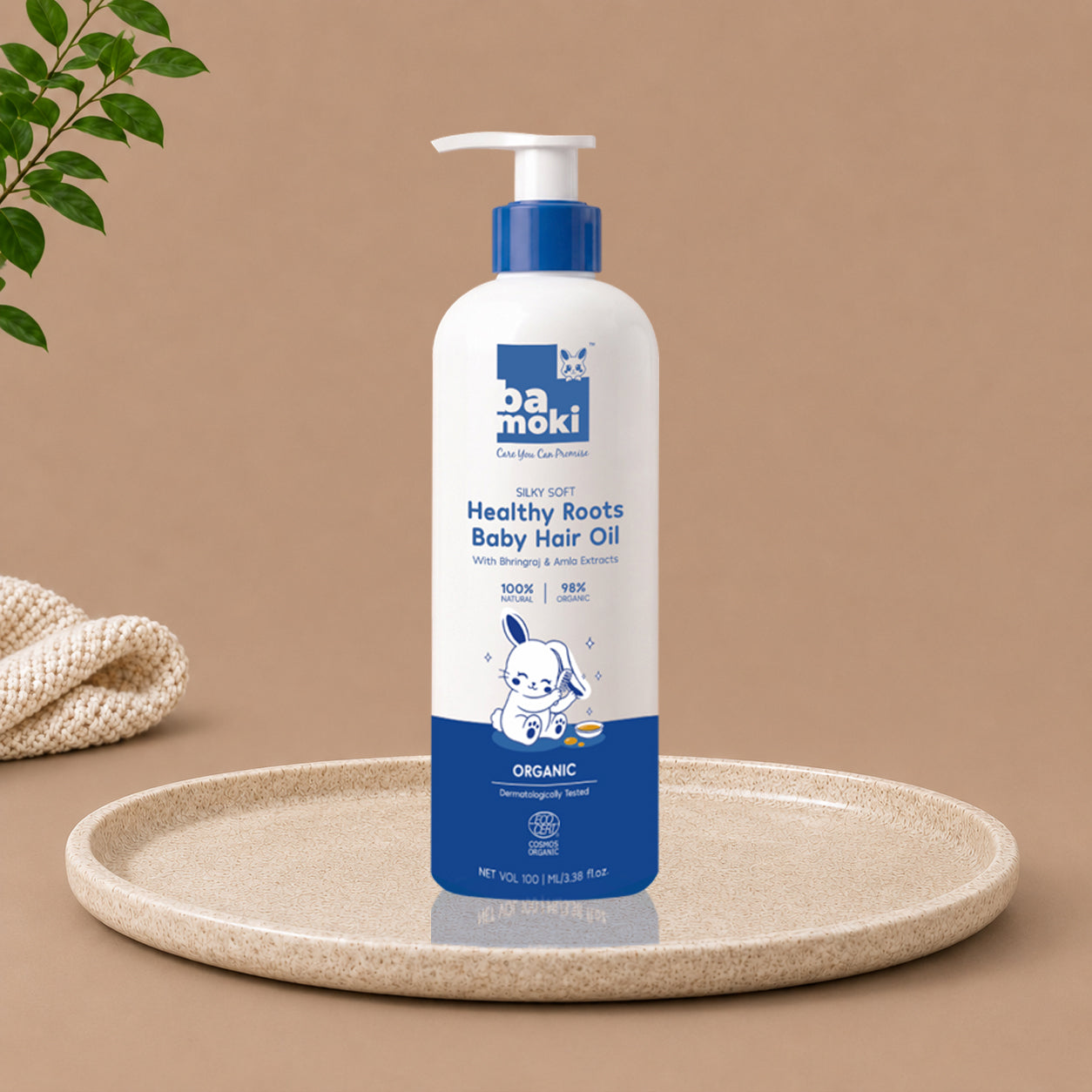 Bamoki SILKY SOFT Healthy Roots Baby Hair Oil 100ml With Bhringraj & Amla Extracts 100% NATURAL, 98% ORGANIC
