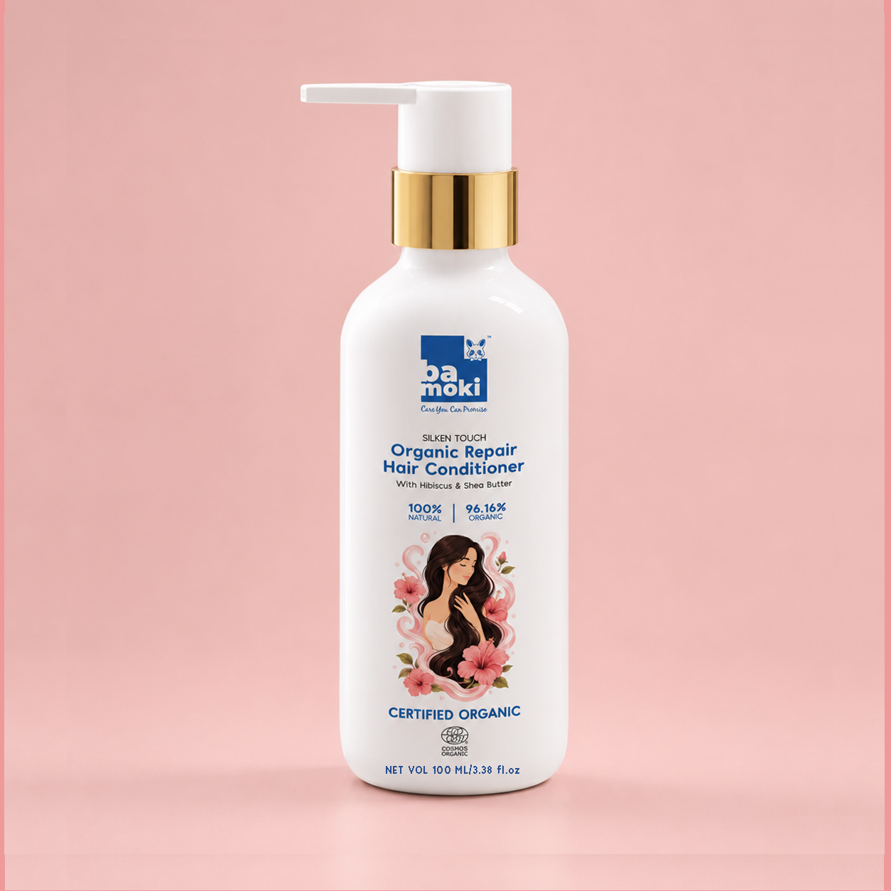 Bamoki Organic Repair Hair Conditioner With Hibiscus & Shea Butter 100% Natural, 96% Organic