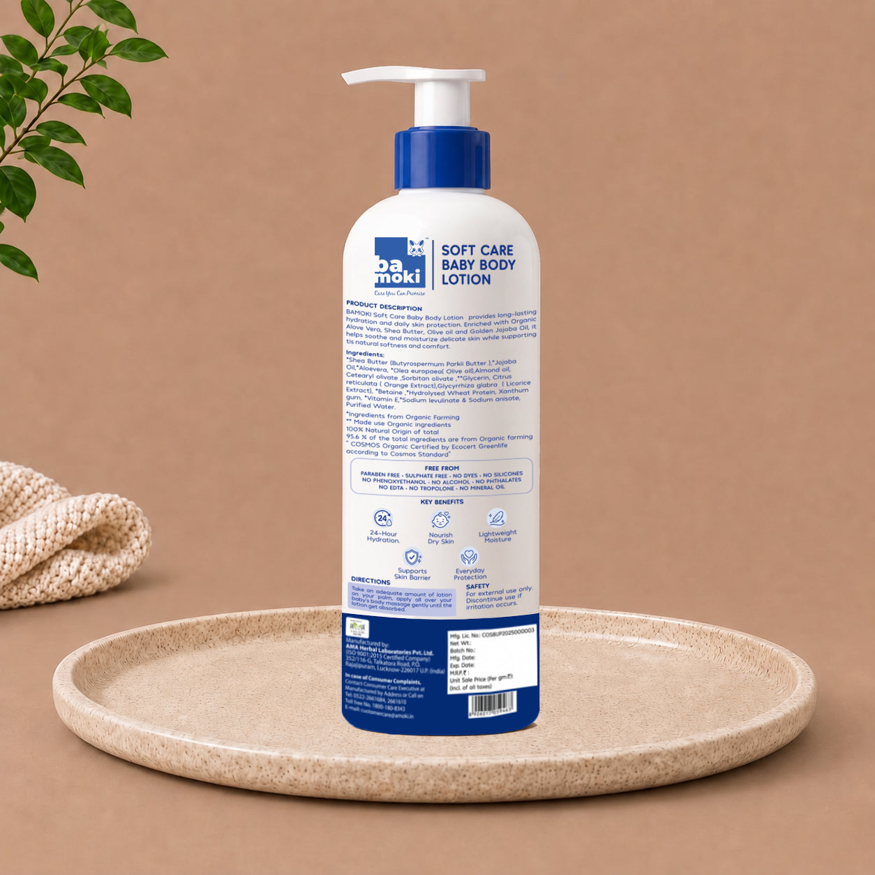 Bamoki LASTING MOISTURE Soft Care Body Lotion 200ml With Aloe & Shea Butter 100% NATURAL, 95% ORGANIC