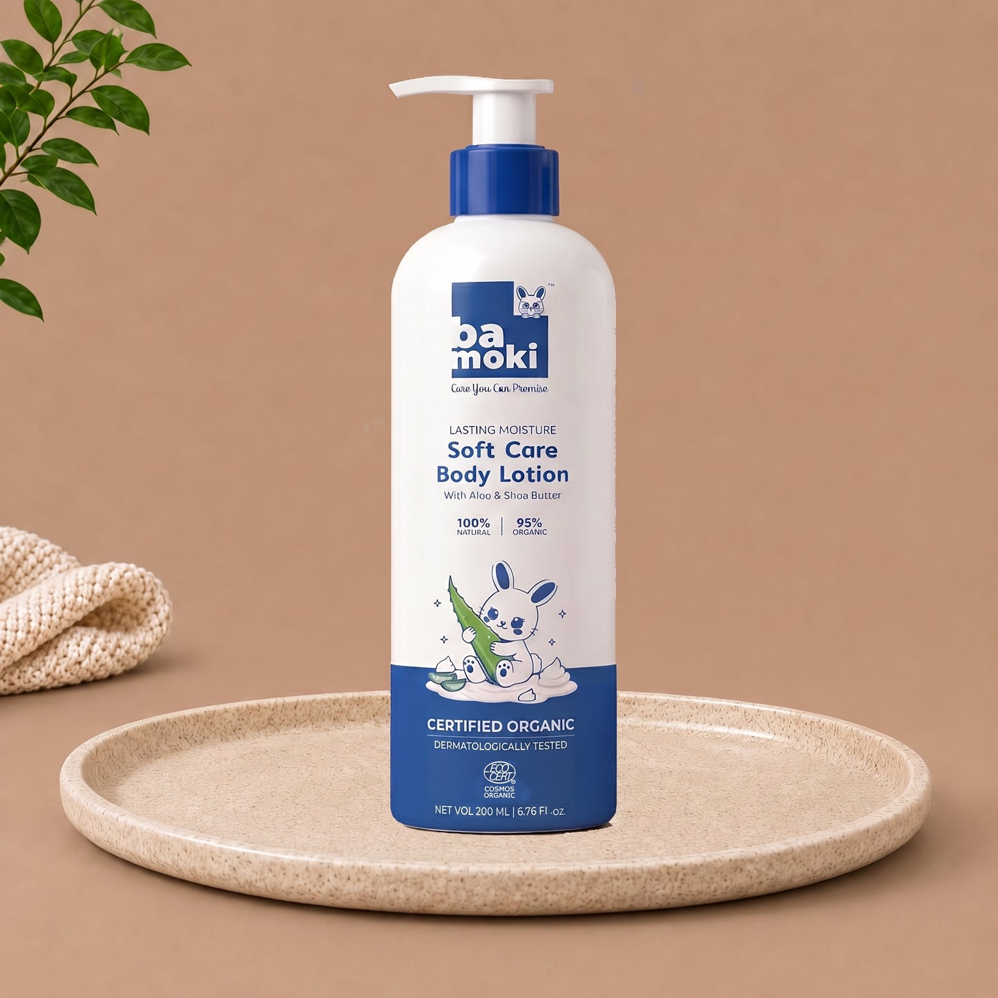 Bamoki LASTING MOISTURE Soft Care Body Lotion 200ml With Aloe & Shea Butter 100% NATURAL, 95% ORGANIC