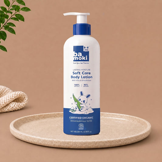 Bamoki LASTING MOISTURE Soft Care Body Lotion 200ml With Aloe & Shea Butter 100% NATURAL, 95% ORGANIC