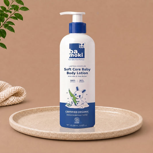 Bamoki LASTING MOISTURE Soft Care Body Lotion 200ml With Aloe & Shea Butter 100% NATURAL, 95% ORGANIC