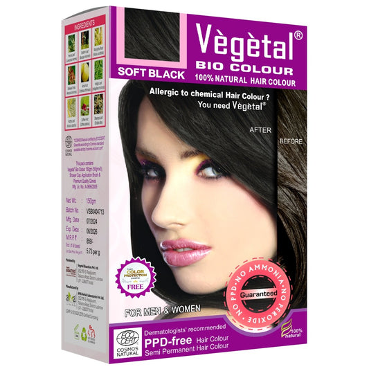 Vegetal Bio Colour Soft Black - PPD and Ammonia Free Hair Colour